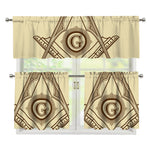 Freemasonry Symbol Print 3 Piece Kitchen Curtains