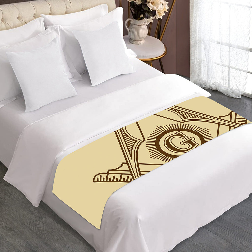 Freemasonry Symbol Print Bed Runner