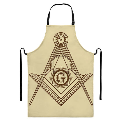Freemasonry Symbol Print Bib Apron With Pocket