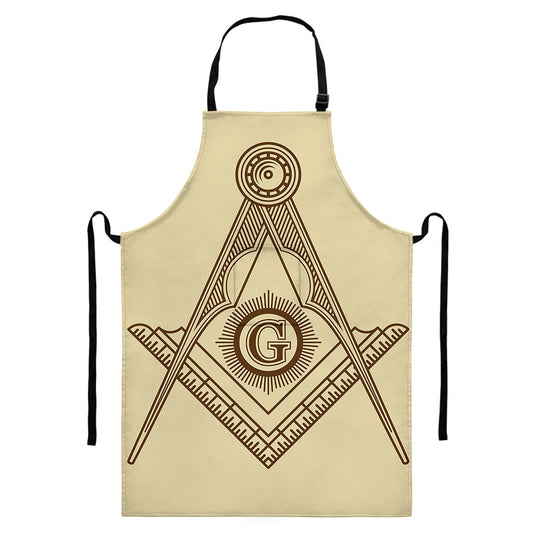 Freemasonry Symbol Print Bib Apron With Pocket