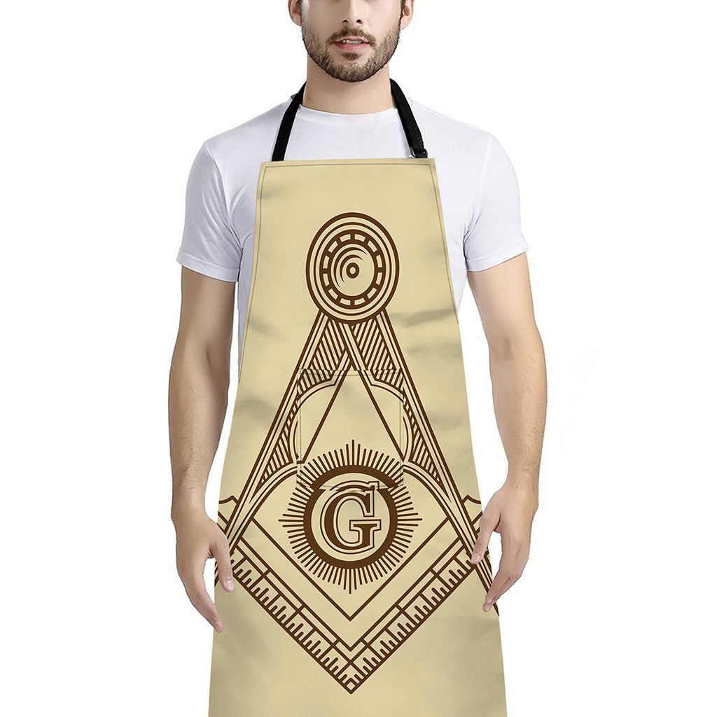 Freemasonry Symbol Print Bib Apron With Pocket