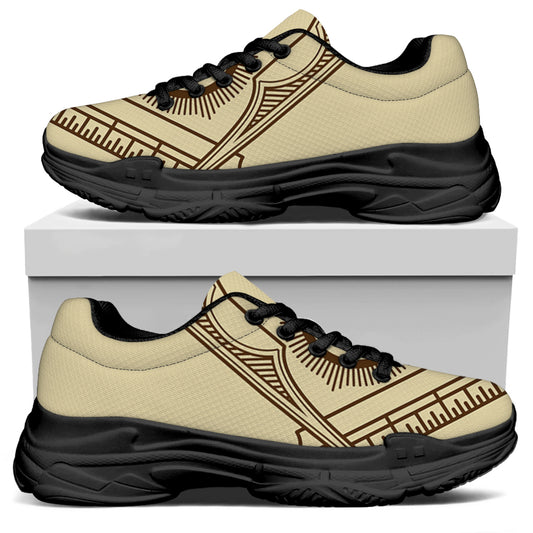 Freemasonry Symbol Print Black Chunky Shoes