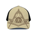 Freemasonry Symbol Print Black Mesh Trucker Hat