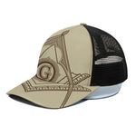 Freemasonry Symbol Print Black Mesh Trucker Cap