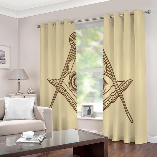 Freemasonry Symbol Print Blackout Grommet Curtains