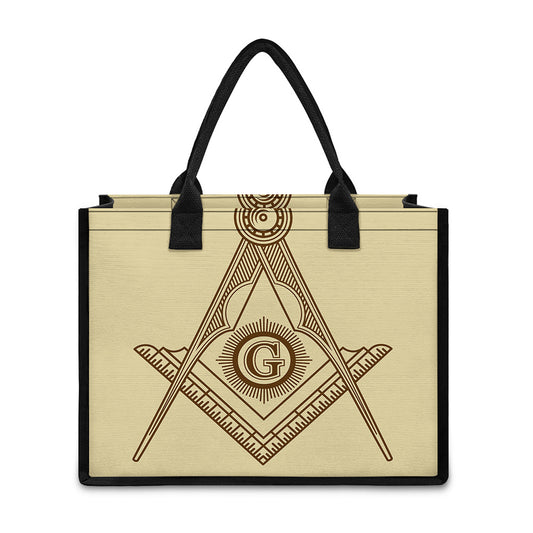 Freemasonry Symbol Print Canvas Tote Bag