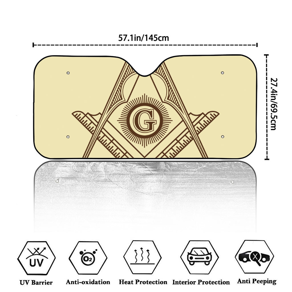 Freemasonry Symbol Print Car Windshield Sun Shade