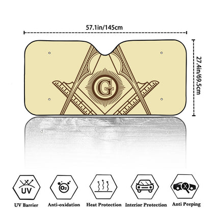 Freemasonry Symbol Print Car Windshield Sun Shade