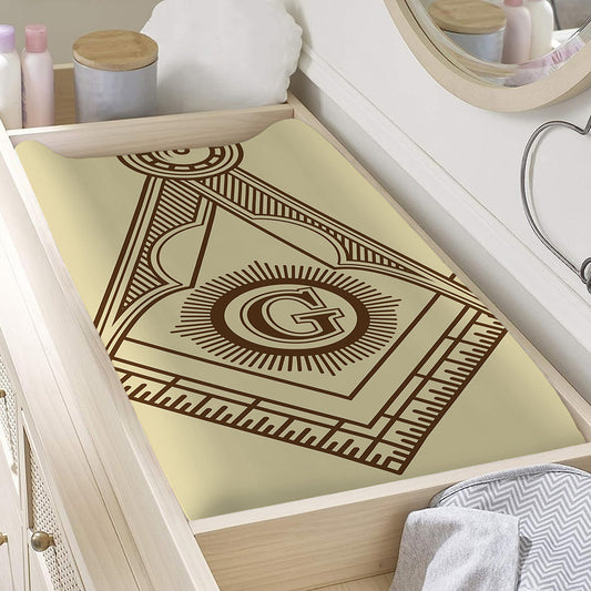 Freemasonry Symbol Print Changing Pad Cover
