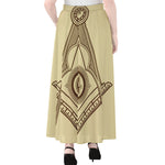 Freemasonry Symbol Print Chiffon Maxi Skirt