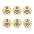 Freemasonry Symbol Print Coaster Set
