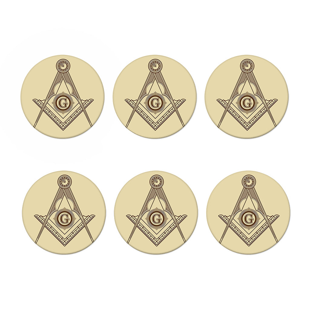 Freemasonry Symbol Print Coaster Set