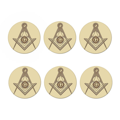 Freemasonry Symbol Print Coaster Set