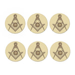 Freemasonry Symbol Print Coaster Set