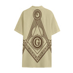 Freemasonry Symbol Print Cotton Hawaiian Shirt
