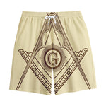 Freemasonry Symbol Print Cotton Shorts
