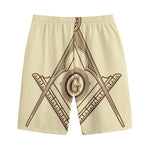 Freemasonry Symbol Print Cotton Shorts
