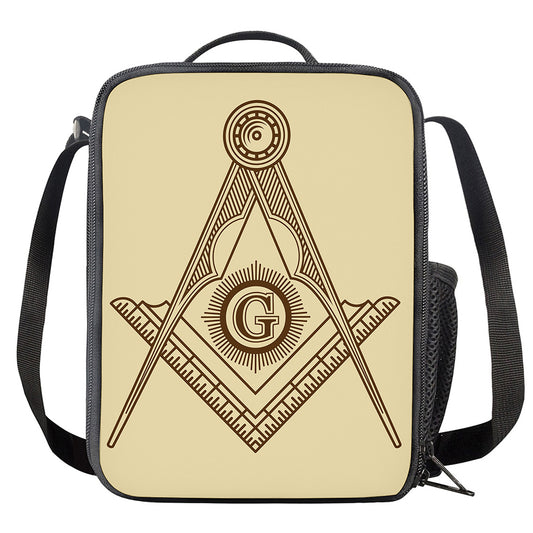Freemasonry Symbol Print Crossbody Lunch Bag