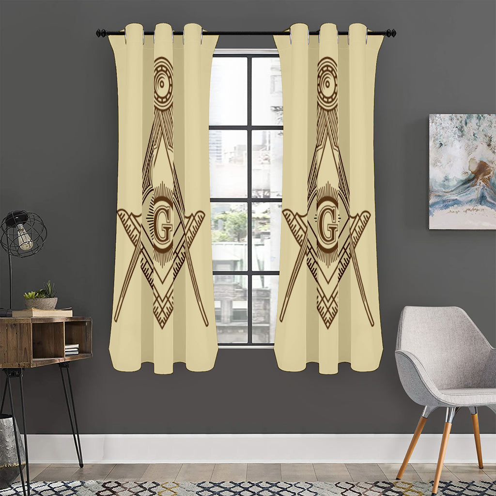 Freemasonry Symbol Print Curtain