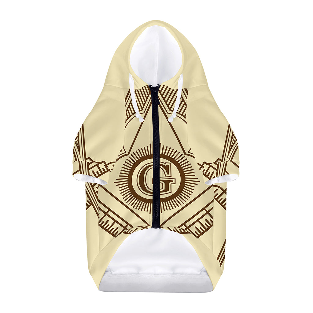 Freemasonry Symbol Print Dog Zip Up Hoodie