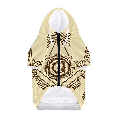 Freemasonry Symbol Print Dog Zip Up Hoodie