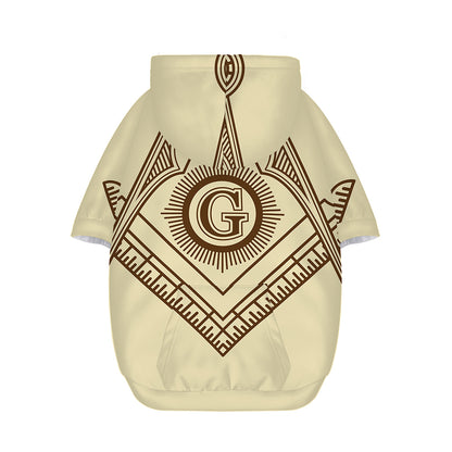 Freemasonry Symbol Print Dog Zip Up Hoodie