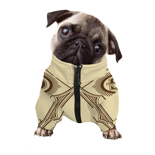 Freemasonry Symbol Print Dog Zip Up Jacket