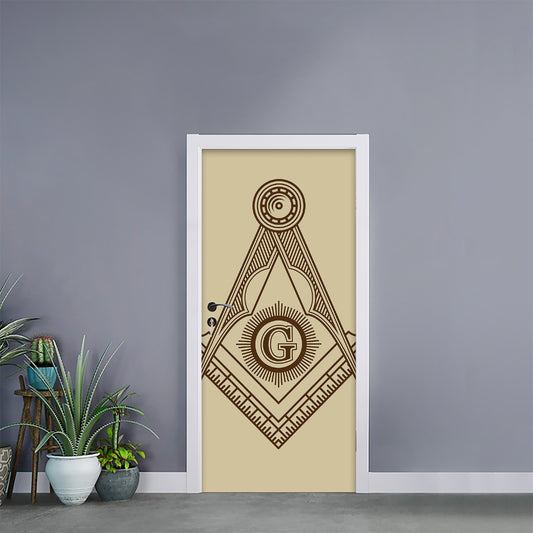 Freemasonry Symbol Print Door Sticker