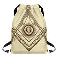 Freemasonry Symbol Print Drawstring Backpack