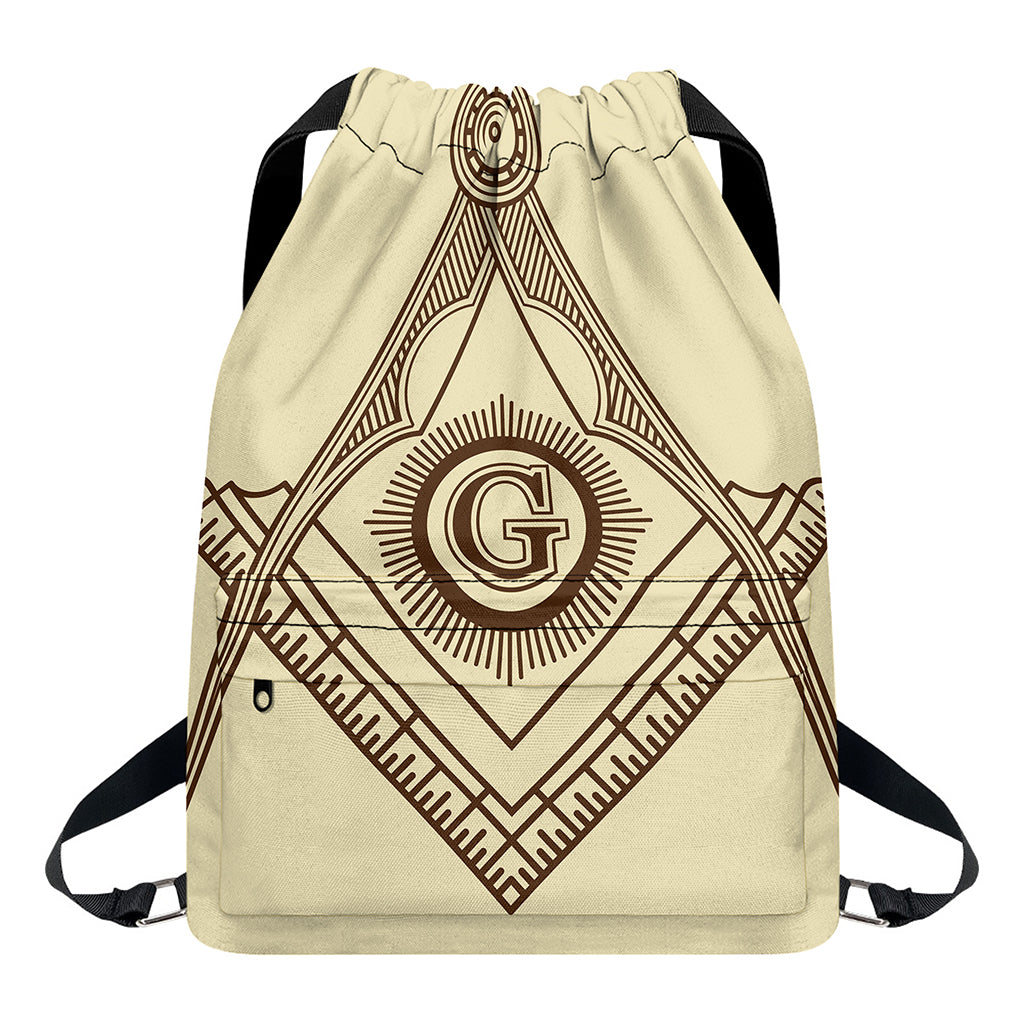 Freemasonry Symbol Print Drawstring Backpack