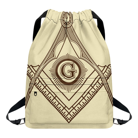 Freemasonry Symbol Print Drawstring Backpack