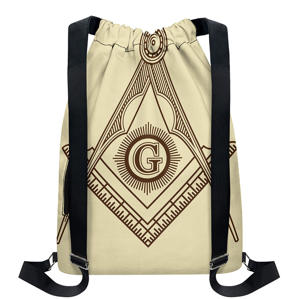 Freemasonry Symbol Print Drawstring Backpack