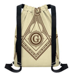 Freemasonry Symbol Print Drawstring Backpack