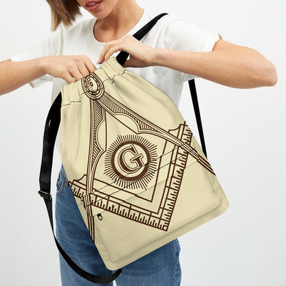 Freemasonry Symbol Print Drawstring Backpack