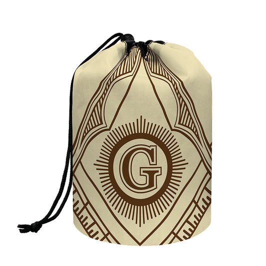 Freemasonry Symbol Print Drawstring Makeup Bag