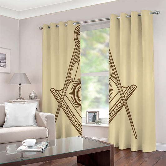 Freemasonry Symbol Print Extra Wide Grommet Curtains