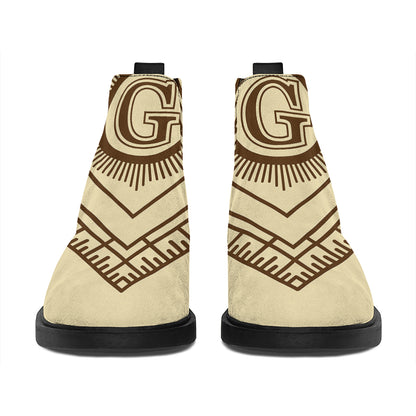 Freemasonry Symbol Print Flat Ankle Boots