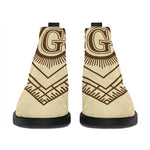 Freemasonry Symbol Print Flat Ankle Boots