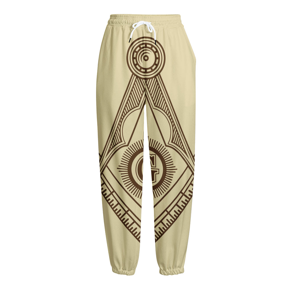 Freemasonry Symbol Print Fleece Lined Knit Pants