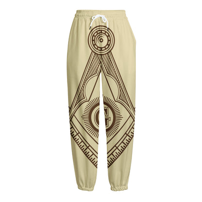 Freemasonry Symbol Print Fleece Lined Knit Pants