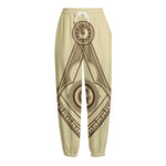 Freemasonry Symbol Print Fleece Lined Knit Pants