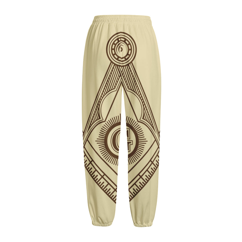 Freemasonry Symbol Print Fleece Lined Knit Pants