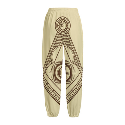 Freemasonry Symbol Print Fleece Lined Knit Pants