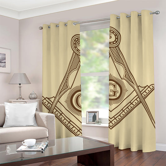 Freemasonry Symbol Print Grommet Curtains