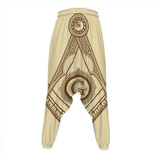Freemasonry Symbol Print Hammer Pants
