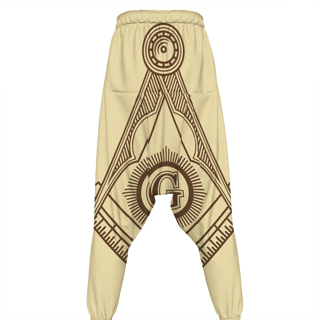 Freemasonry Symbol Print Hammer Pants