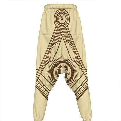 Freemasonry Symbol Print Hammer Pants