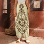 Freemasonry Symbol Print Harem Pants