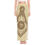 Freemasonry Symbol Print High Slit Maxi Skirt