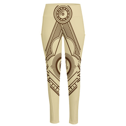 Freemasonry Symbol Print High-Waisted Pocket Leggings
